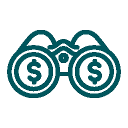 binoculars with $ in eyes